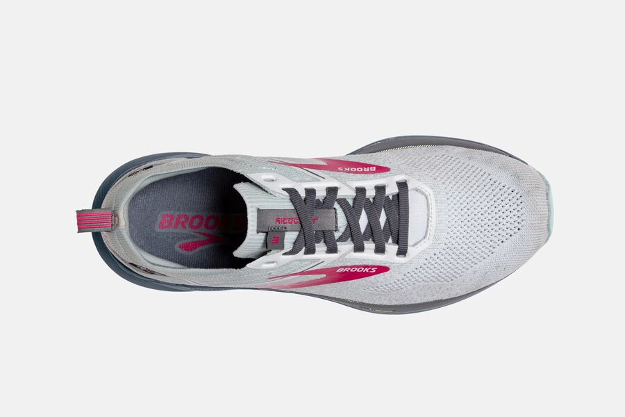 Ricochet 3 Road Brooks Running Shoes NZ Womens - White/Pink - MQBHUP-176